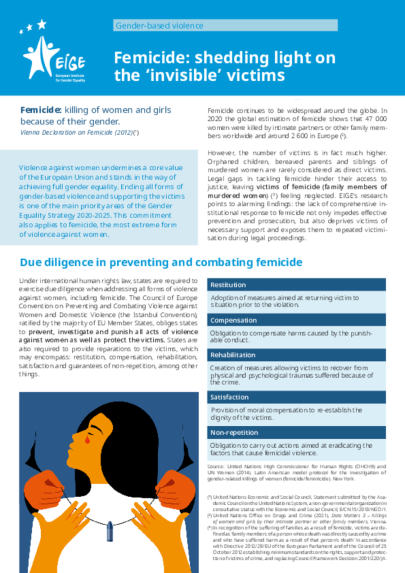 Femicide: shedding light on  the ‘invisible’ victims