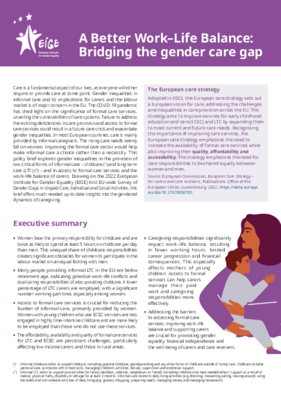 A Better Work–Life Balance: Bridging the gender care gap